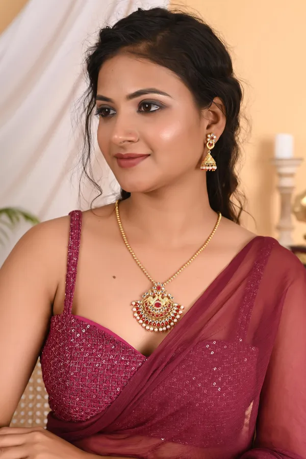 Gold_Plated_Red_Pendent_Set