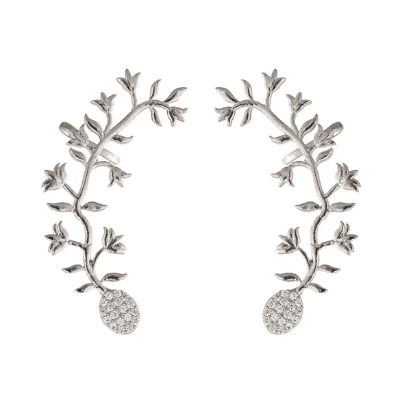 Silver_Leaf_Zircon_Studded_Earrings