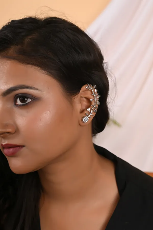 Silver_Leaf_Zircon_Studded_Earrings