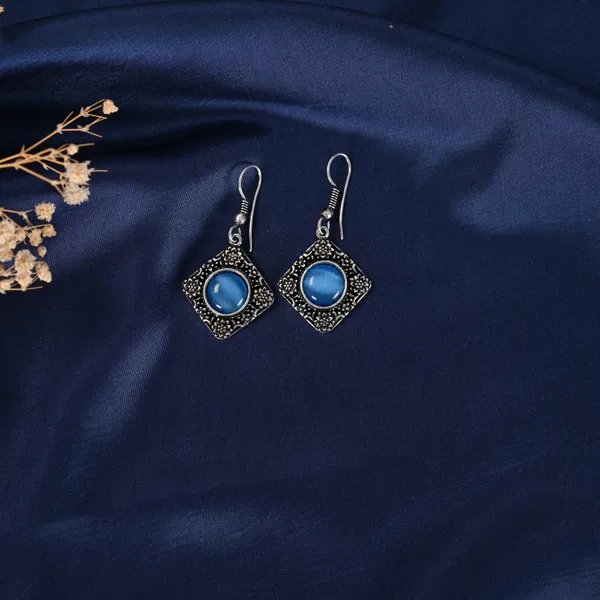 Silver_Oxidised_Drop_Earring