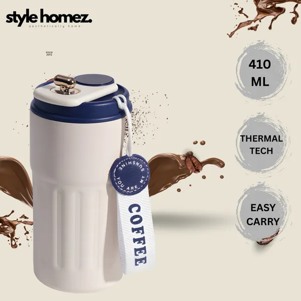 TXOR_ELLO_Coffee_Tumbler,_Double_Wall_Stainless_Steel_Vacuum_Insulated_410_ml_Thermal_Flask_With_Safety_Lid_Lock_&_LED,_Royal_Blue_Cream_Color