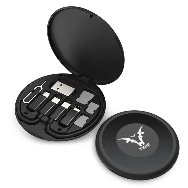 TXOR_TWOD360,_All-in-One_60W_Multi_Functional_Fast_Charging_Data_Cable_&_Accessory_Storage_Set_(Black_Color)