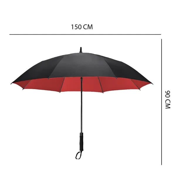 TXOR_Luxury_Collection_Extra_Large_Auto_Open_Single_Canopy_Golf_Umbrella,_Wind_Proof_Vent_Canopy_Black_Red_Color_(150_cm_|_60_inch)