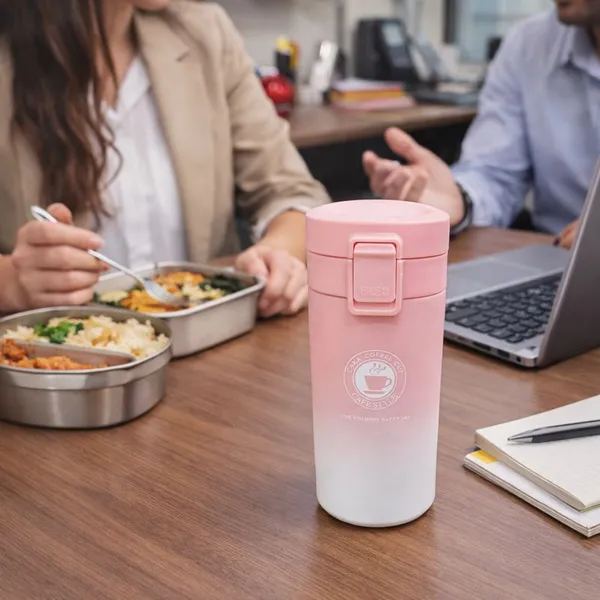 TXOR_STAX_PRIME,_380_ml_Double_Wall_Stainless_Steel_Vacuum_Insulated_Coffee_Flask_With_Safety_Lock_&_Sipper,_Pink_White_Color_Hot_n_Cold_Tumbler