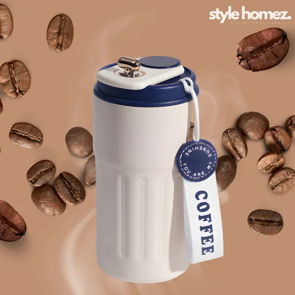 TXOR_ELLO_Coffee_Tumbler,_Double_Wall_Stainless_Steel_Vacuum_Insulated_410_ml_Thermal_Flask_With_Safety_Lid_Lock_&_LED,_Royal_Blue_Cream_Color
