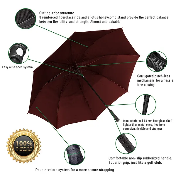 TXOR_Luxury_Collection_Extra_Large_Auto_Open_Single_Canopy_Golf_Umbrella,_Wind_Proof_Vent_Canopy_Black_Red_Color_(150_cm_|_60_inch)