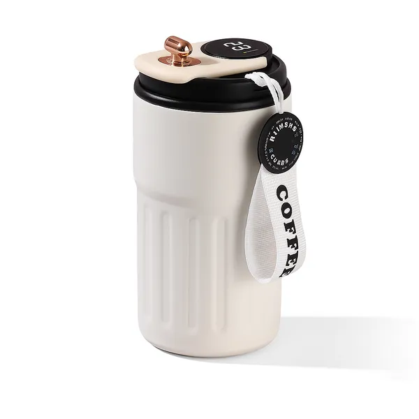 TXOR_ELLO_Coffee_Tumbler,_Double_Wall_Stainless_Steel_Vacuum_Insulated_410_ml_Thermal_Flask_With_Safety_Lid_Lock_&_LED,_Black_Cream_Color