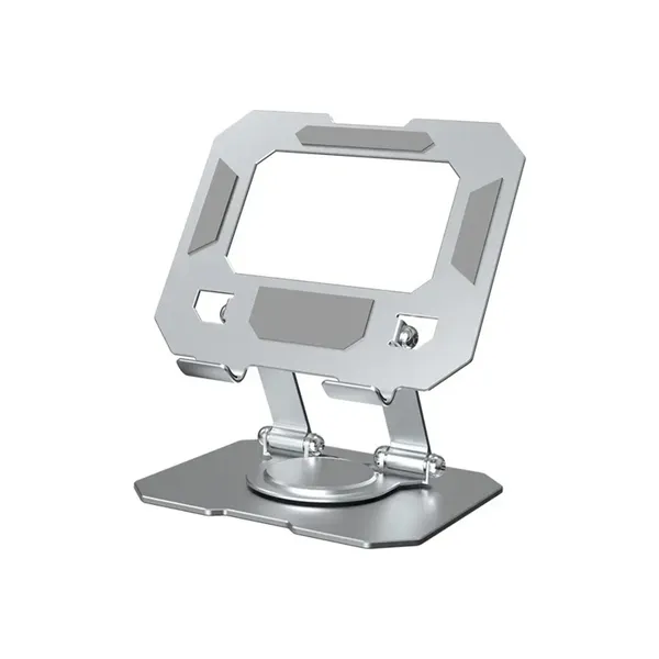 TXOR_MAZ-X40,_Foldable_&_Portable_Heavy_Duty_Aluminum_Tablet_Stand_with_360_Degree_Rotation_(Compatible_:_4.7"_-_12.9"),_Anti-Slip_Base_Silver_Color
