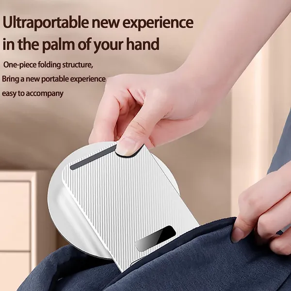 TXOR_KEG360,_Portable_Desktop_360_Rotatable,_Height_Adjustable_and_Foldable_Smart_Phone_Stand_Holder_(Compatible_:_4"_-_12.9"),_Aluminum_Metal_Base_White_Color