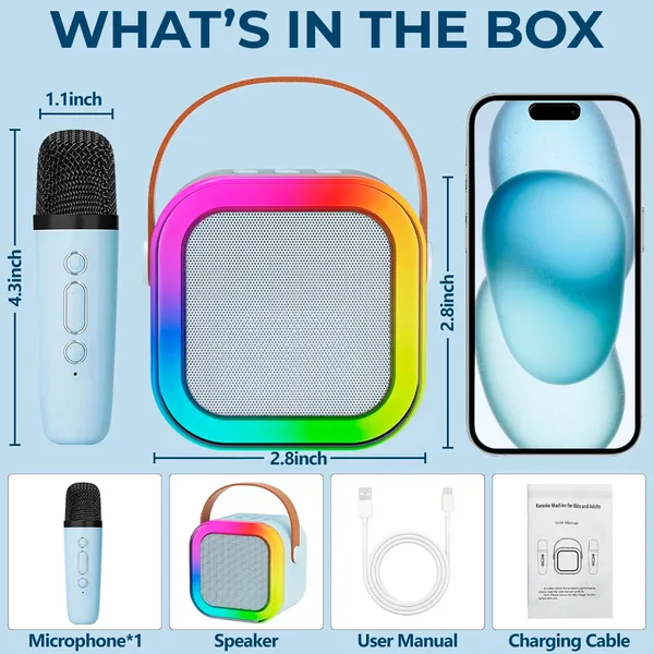 TXOR_LUNA,_Mini_Portable_Karaoke_5W_Bluetooth_LED_Speaker_with_Mic,_5-6_Hrs_Playtime_&_Voice_Changing_Effects,_Blue_Color