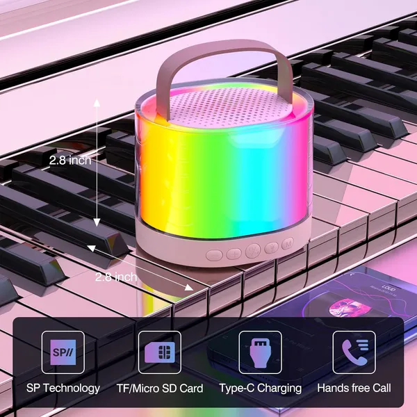 TXOR_MERAK,_Mini_Portable_Karaoke_Machine_with_1_Wireless_Mic_&_5W_Bluetooth_Large_LED_Speaker,_5-6_Hrs_Playtime_&_Voice_Changing_Effects,_Poppy_Pink_Color