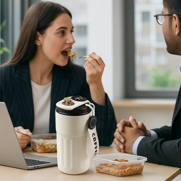 TXOR_ELLO_Coffee_Tumbler,_Double_Wall_Stainless_Steel_Vacuum_Insulated_410_ml_Thermal_Flask_With_Safety_Lid_Lock_&_LED,_Black_Cream_Color