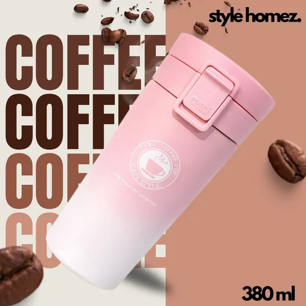 TXOR_STAX_PRIME,_380_ml_Double_Wall_Stainless_Steel_Vacuum_Insulated_Coffee_Flask_With_Safety_Lock_&_Sipper,_Pink_White_Color_Hot_n_Cold_Tumbler