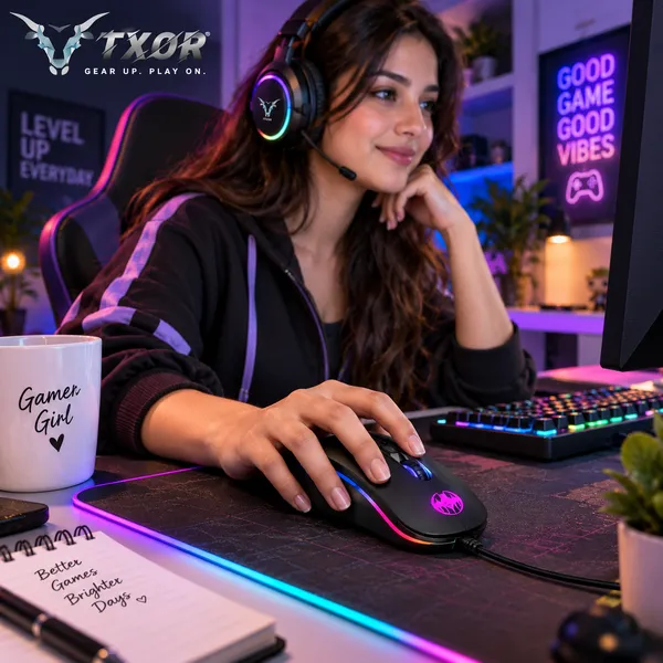 TXOR_BLOODBAT_ALPHA,_Soft_Feel_Ergonomic_Design_Wired_Optical_Gaming_Mouse_With_RGB_Lighting_&_upto_1600_DPI,_Black_Color