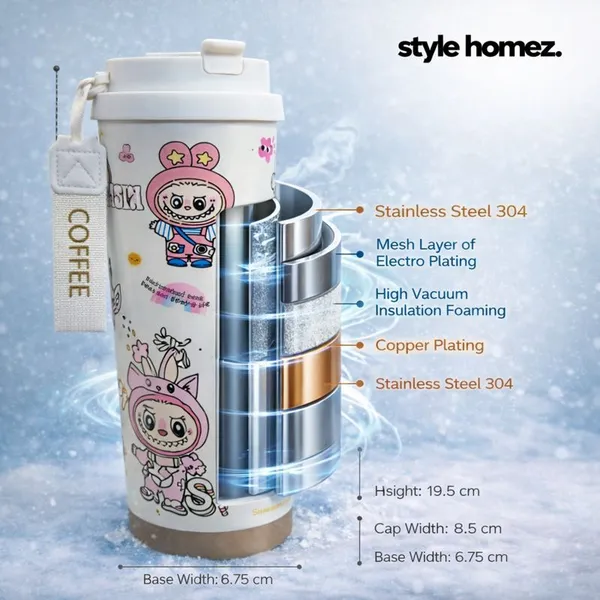 TXOR_kawaii_v1.0,_500_ml_Double_Wall_Stainless_Steel_Vacuum_Insulated_Coffee_Flask_With_Safety_Lock_&_Sipper,_LABUBU_DOLL_MISCHI_3_Hot_n_Cold_Tumbler