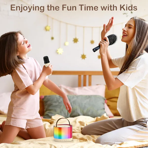 TXOR_MERAK,_Mini_Portable_Karaoke_Machine_with_1_Wireless_Mic_&_5W_Bluetooth_Large_LED_Speaker,_5-6_Hrs_Playtime_&_Voice_Changing_Effects,_Soft_Beige_Color