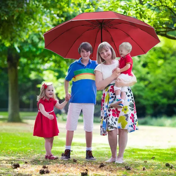 TXOR_Luxury_Collection_Extra_Large_Auto_Open_Single_Canopy_Golf_Umbrella,_Wind_Proof_Vent_Canopy_Cherry_Color_(150_cm_|_60_inch)