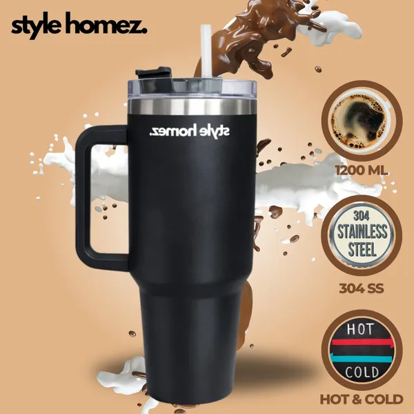 TXOR_BRU-M8_Tumbler,_Double_Wall_Stainless_Steel_Vacuum_Insulated_1200_ml_Coffee_Flask_With_Safety_Lid_Lock_&_Straw,_Black_Color