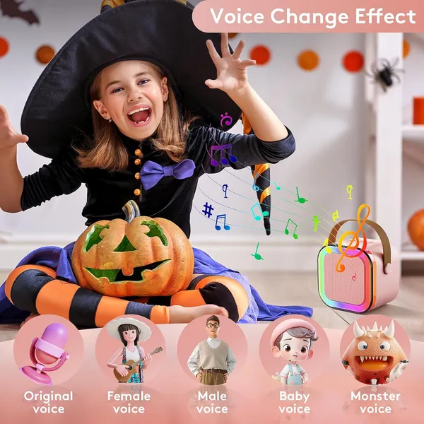 TXOR_LUNA,_Mini_Portable_Karaoke_5W_Bluetooth_LED_Speaker_with_Mic,_5-6_Hrs_Playtime_&_Voice_Changing_Effects,_Pink_Color