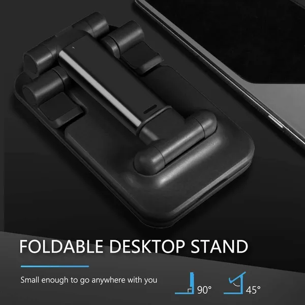 TXOR_REX90,_Portable_Desktop,_Height_Adjustable_and_Foldable_Smart_Phone_Stand_Holder_(Compatible_:_4"_-_12.9"),_ABS_Base_Black_Color
