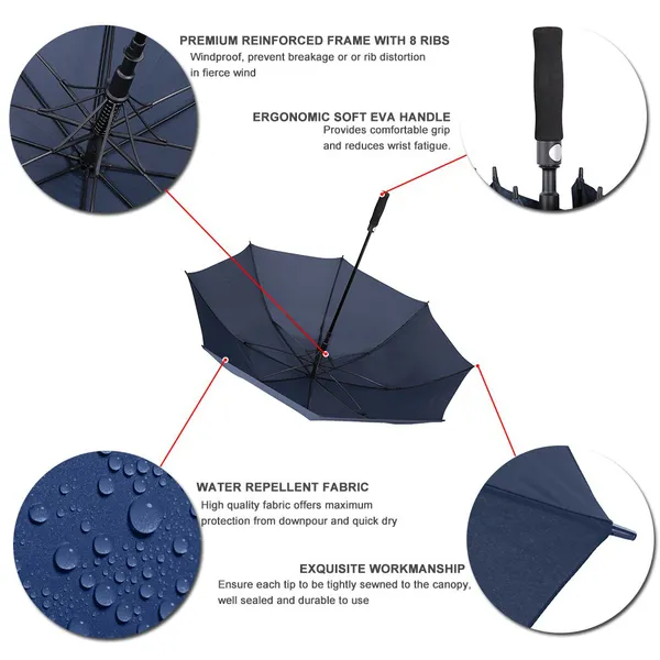 TXOR_Luxury_Collection_Extra_Large_Auto_Open_Single_Canopy_Golf_Umbrella,_Wind_Proof_Vent_Canopy_Royal_Blue_Color_(150_cm_|_60_inch)