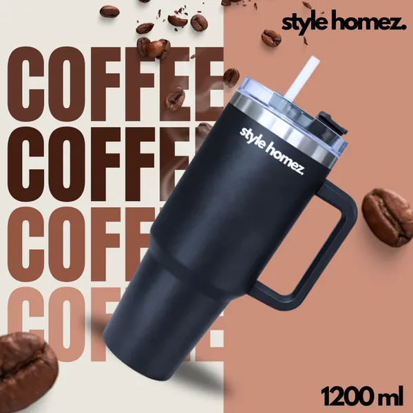 TXOR_BRU-M8_Tumbler,_Double_Wall_Stainless_Steel_Vacuum_Insulated_1200_ml_Coffee_Flask_With_Safety_Lid_Lock_&_Straw,_Black_Color