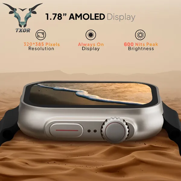 TXOR_EPIC_ULTRA,_Smart_Watch_with_BT_Calling,_Infinity_AMOLED_Split_Screen_1.78"_HD_Display_368*448px_(APP_:_WWFIT2.0),_Silver_Black