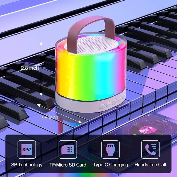 TXOR_MERAK,_Mini_Portable_Karaoke_Machine_with_1_Wireless_Mic_&_5W_Bluetooth_Large_LED_Speaker,_5-6_Hrs_Playtime_&_Voice_Changing_Effects,_Soft_Beige_Color