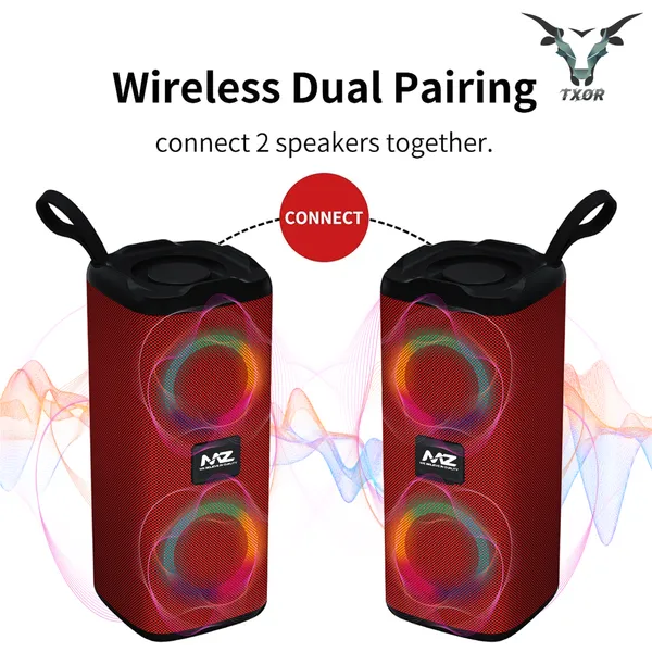 TXOR_REVOLVE,_10W_IPX5_Bluetooth_Speaker_with_TWS,_Dynamic_Powerful_Bass_and_1200_mAh_Battery,_USB_and_Memory_Card_Slot,_Red_Color