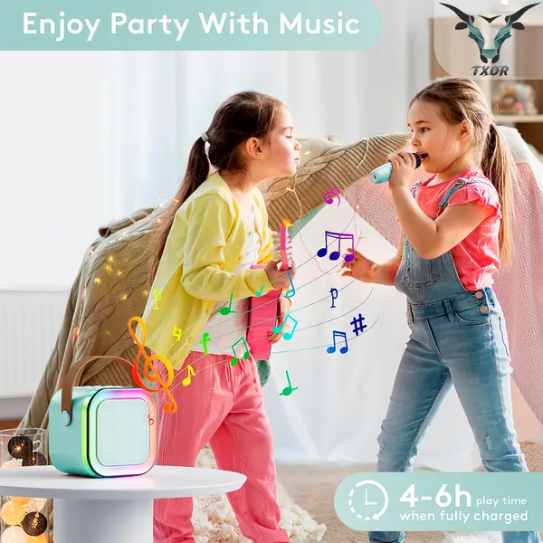 TXOR_LUNA,_Mini_Portable_Karaoke_5W_Bluetooth_LED_Speaker_with_Mic,_5-6_Hrs_Playtime_&_Voice_Changing_Effects,_Blue_Color