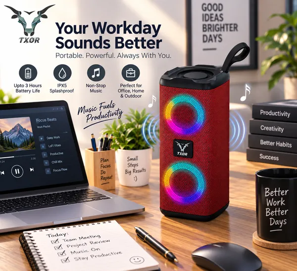 TXOR_REVOLVE,_10W_IPX5_Bluetooth_Speaker_with_TWS,_Dynamic_Powerful_Bass_and_1200_mAh_Battery,_USB_and_Memory_Card_Slot,_Red_Color