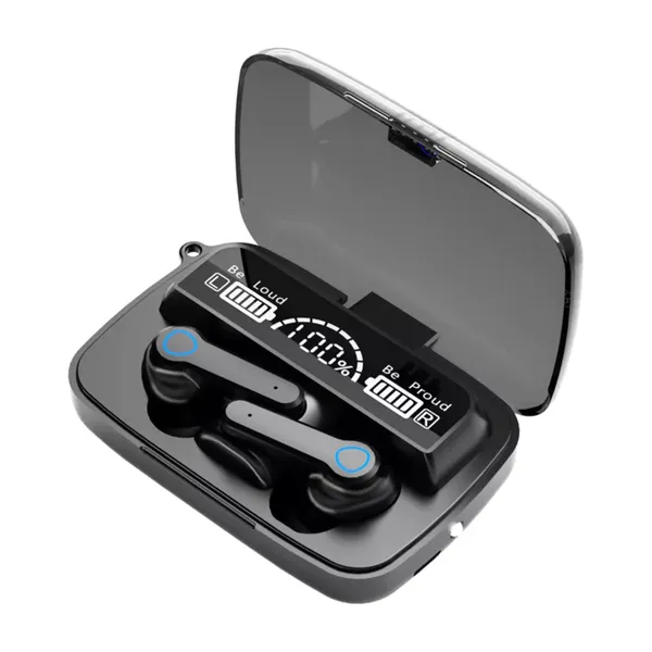 TXOR_DIME_TWS_EARBUDS,_IN-EAR_v5.1_Bluetooth,_IPX7_Waterproof_&_120_hrs_Playtime_With_LED_Display_and_Noise_Cancellation,_Black_Color_and_2200_mAh_Battery