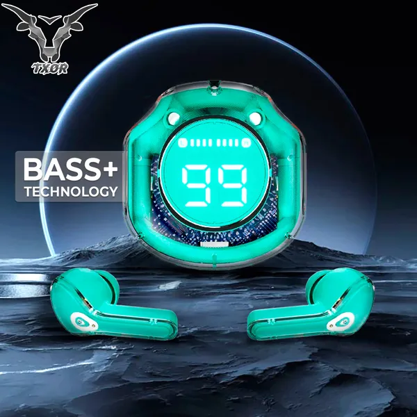TXOR_RACOON_PRO_V1_TWS_EARBUDS,_IN-EAR_v5.3_Bluetooth_&_Gaming_LED_Display_,_IPX6_Splashproof_&_20_Hrs_Playtime,_Green_Color