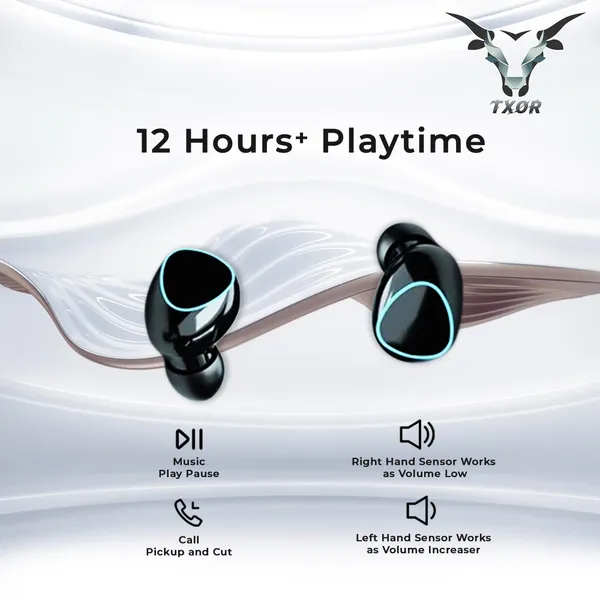 TXOR_VIBE_M10_TWS_EARBUDS,_IN-EAR_v5.1_Bluetooth,_IPX7_Waterproof_&_100_hrs_Playtime_With_LED_Display,_Black_Color_and_2200_mAh_Battery