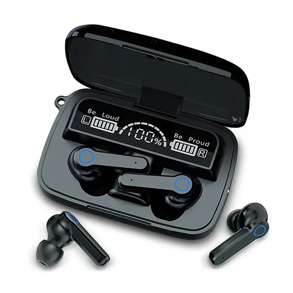 TXOR_DIME_TWS_EARBUDS,_IN-EAR_v5.1_Bluetooth,_IPX7_Waterproof_&_120_hrs_Playtime_With_LED_Display_and_Noise_Cancellation,_Black_Color_and_2200_mAh_Battery