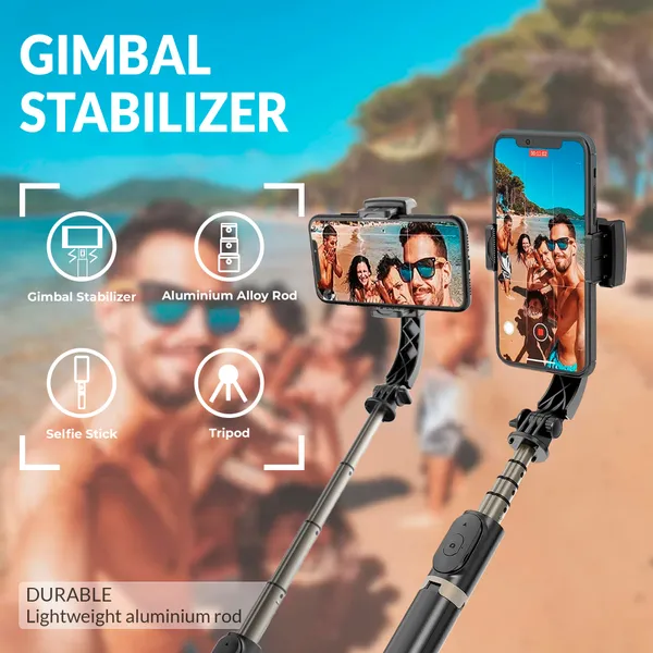TXOR_ALEX,_One-AXIS_Gimbal_Stabilizer_for_Smartphone,_Extendable_Bluetooth_Selfie_Stick_&_Tripod,_1-AXIS_Black_Color