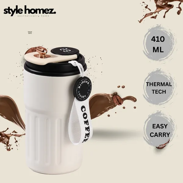 TXOR_ELLO_Coffee_Tumbler,_Double_Wall_Stainless_Steel_Vacuum_Insulated_410_ml_Thermal_Flask_With_Safety_Lid_Lock_&_LED,_Black_Cream_Color