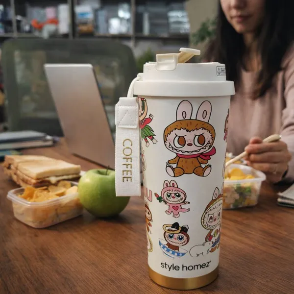 TXOR_kawaii_v1.0,_500_ml_Double_Wall_Stainless_Steel_Vacuum_Insulated_Coffee_Flask_With_Safety_Lock_&_Sipper,_LABUBU_DOLL_MISCHI_2_Hot_n_Cold_Tumbler