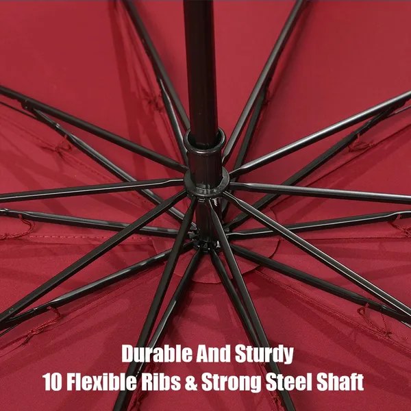 TXOR_Luxury_Collection_Extra_Large_Auto_Open_Single_Canopy_Golf_Umbrella,_Wind_Proof_Vent_Canopy_Cherry_Color_(150_cm_|_60_inch)