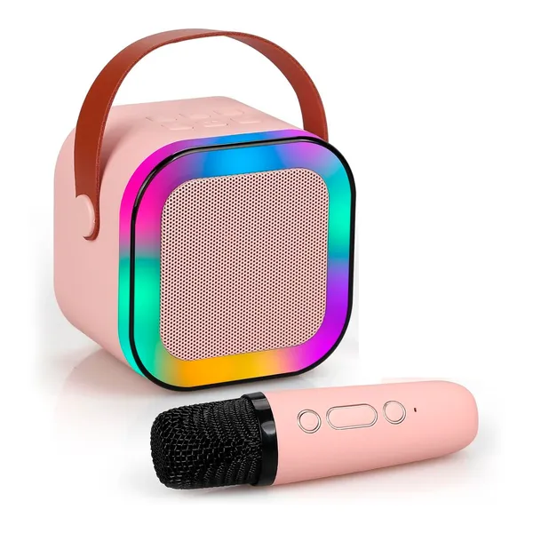 TXOR_LUNA,_Mini_Portable_Karaoke_5W_Bluetooth_LED_Speaker_with_Mic,_5-6_Hrs_Playtime_&_Voice_Changing_Effects,_Pink_Color
