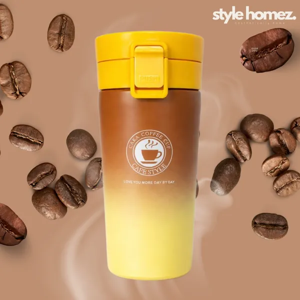TXOR_STAX_PRIME,_380_ml_Double_Wall_Stainless_Steel_Vacuum_Insulated_Coffee_Flask_With_Safety_Lock_&_Sipper,_Brown_Yellow_Color_Hot_n_Cold_Tumbler