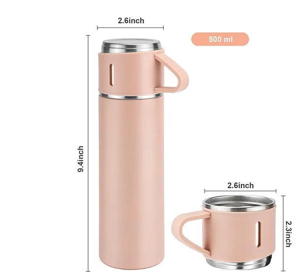 TXOR_TRIPLEE,_Stainless_Steel_Vacuum_Insulated_Flask_with_Set_of_3_Cups_Hot_&_Cold_12_Hours_BPA_Free_Thermos_500_ml,_Pink_Color