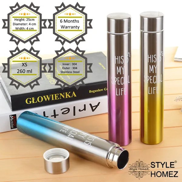 TXOR_FLACO,_The_Skinny_Mini_Vacuum_Insulated_Thermosteel_Bottle_for_Women,_Stainless_Steel_BPA_Free,_Yellow_Color_260_ml