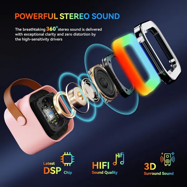TXOR_LUNA,_Mini_Portable_Karaoke_5W_Bluetooth_LED_Speaker_with_Mic,_5-6_Hrs_Playtime_&_Voice_Changing_Effects,_Pink_Color