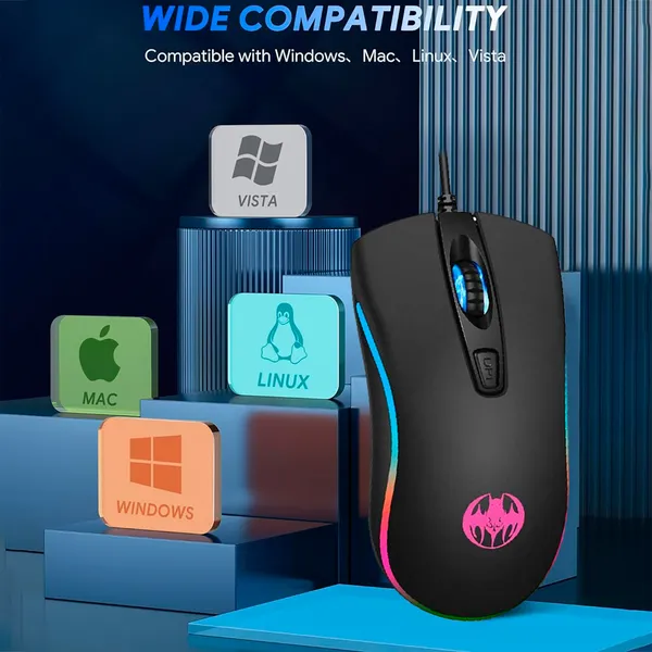 TXOR_BLOODBAT_ALPHA,_Soft_Feel_Ergonomic_Design_Wired_Optical_Gaming_Mouse_With_RGB_Lighting_&_upto_1600_DPI,_Black_Color