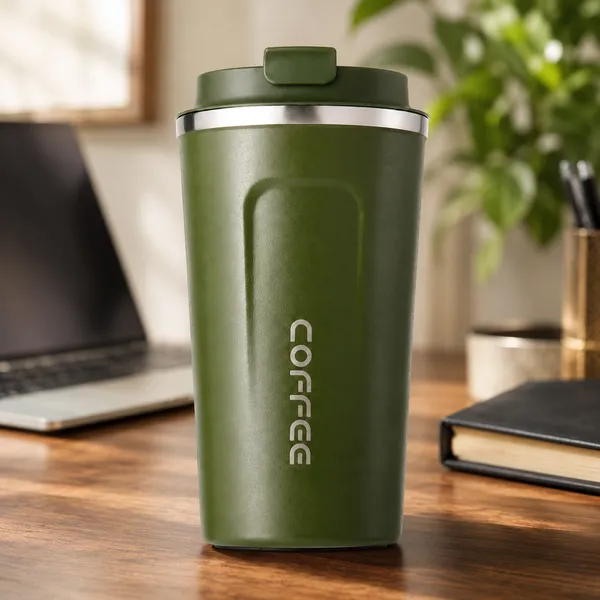 TXOR_WYLD,_Double_Wall_Stainless_Steel_Vacuum_Insulated_Coffee_Flask_With_Safety_Lid_Lock,_Forest_Green_Color_510_ml_Hot_n_Cold_Tumbler