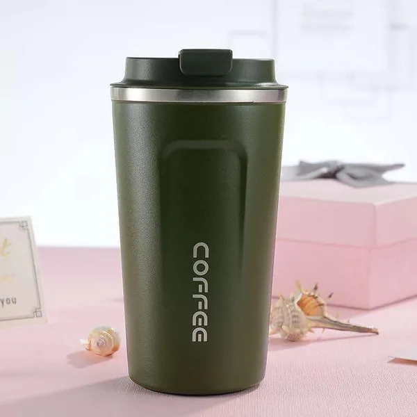 TXOR_WYLD,_Double_Wall_Stainless_Steel_Vacuum_Insulated_Coffee_Flask_With_Safety_Lid_Lock,_Forest_Green_Color_510_ml_Hot_n_Cold_Tumbler