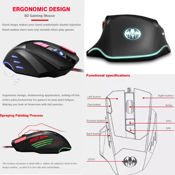 TXOR_BLOODBAT_V_2.0,_Nylon_Braided_Ergonomic_Design_Wired_Optical_Gaming_Mouse_With_RGB_Lighting_&_Upto_6800_DPI,_Black_Red_Color