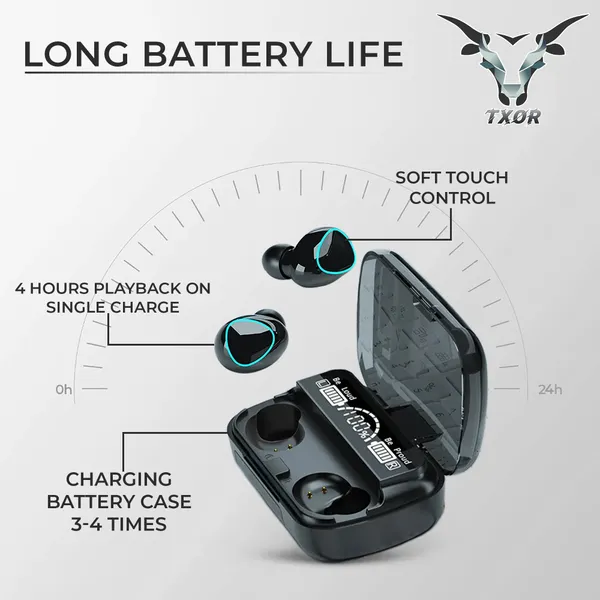 TXOR_VIBE_M10_TWS_EARBUDS,_IN-EAR_v5.1_Bluetooth,_IPX7_Waterproof_&_100_hrs_Playtime_With_LED_Display,_Black_Color_and_2200_mAh_Battery