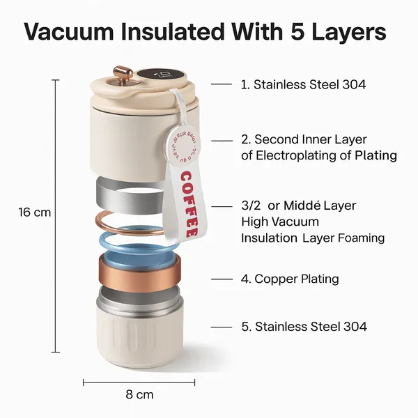 TXOR_ELLO_Coffee_Tumbler,_Double_Wall_Stainless_Steel_Vacuum_Insulated_410_ml_Thermal_Flask_With_Safety_Lid_Lock_&_LED,_Cream_Color